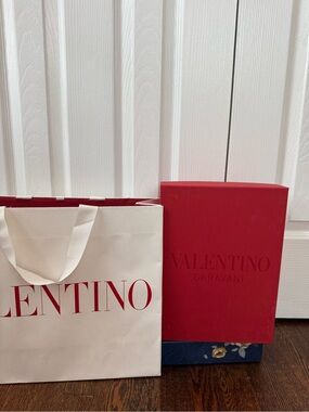 Valentino red box with white branded tote